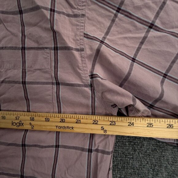 Quiksilver Button Up Shirt Long Sleeve Men Skate Surf Light Red Large Cotton - Picture 6 of 11